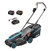 Gardena Akku-Rasenmäher PowerMax 37/36V P4A Ready-to-Use Set: 37 cm Schnittbreite, 45 l Fangkorb, Ergonomisch, Höhenverstellung, Kabellos (14638-20)
