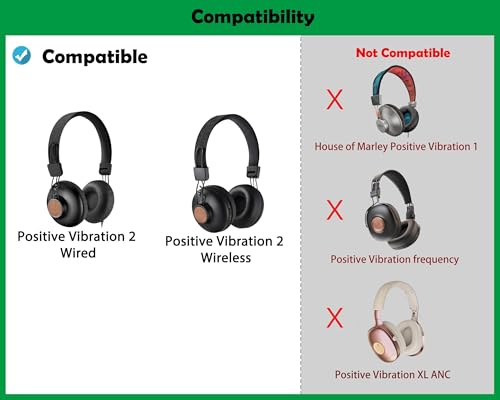 Almohadillas de repuesto profesionales para auriculares Positive Vibration 2, compatibles con House of Marley Positive Vibration 2 miniatura 2