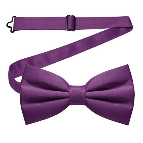 Image of JEMYGINS Solid Color Pre-tied Bow Tie Adjustable Bowtie for Men