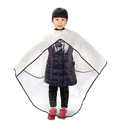 Exttlliy Kid Haircut Salon Cape Waterproof Shampoo Capes Professional Hair Styling Smock With Clear Viewing Window