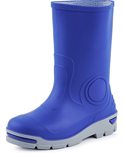 Ladeheid Gummistiefel Kinder Bequeme Regenschuhe Sommer hohe Regenstiefel für Jungen und Mädchen LARB012 (Kornblume, 31 32 EU)