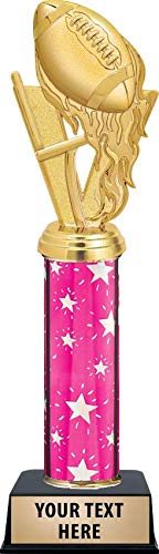Crown Awards Football Fireball Trophies, Personalized Pink Football Fireball Trophy, Engraving Included Prime