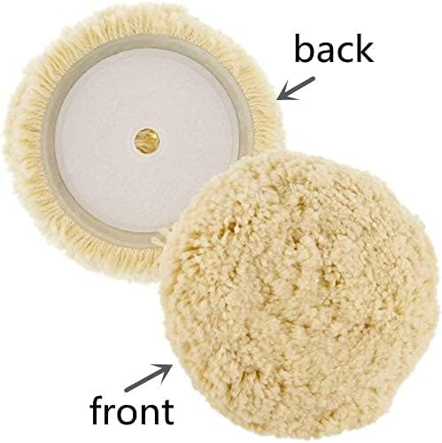 Wool Buffing Pads Set,Pure Wool 7inch Wool Buffing & Polishing Pad+ Cleaning Spur Tool for Revitalizing Polisher Compound Pad and Bonnet
