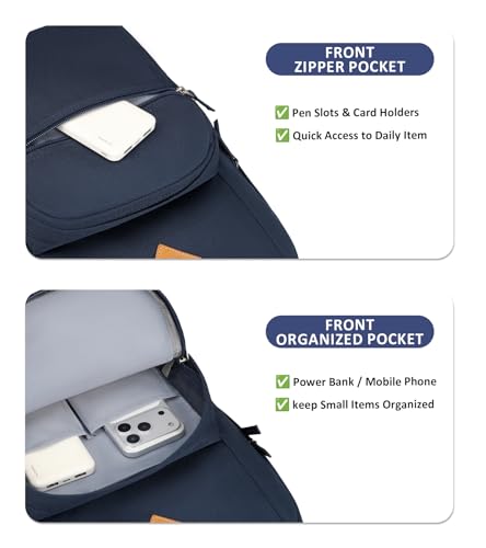 Image of abshoo Classical Basic Womens Travel Backpack For College Men Water Resistant Bookbag (Navy)