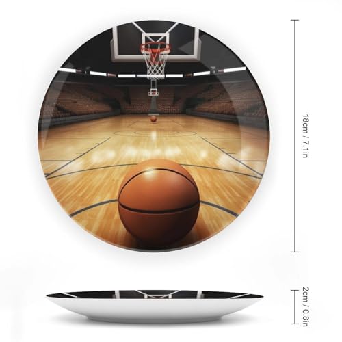Plato decorativo de porcelana Bone China baloncesto 7 pulg miniatura 2
