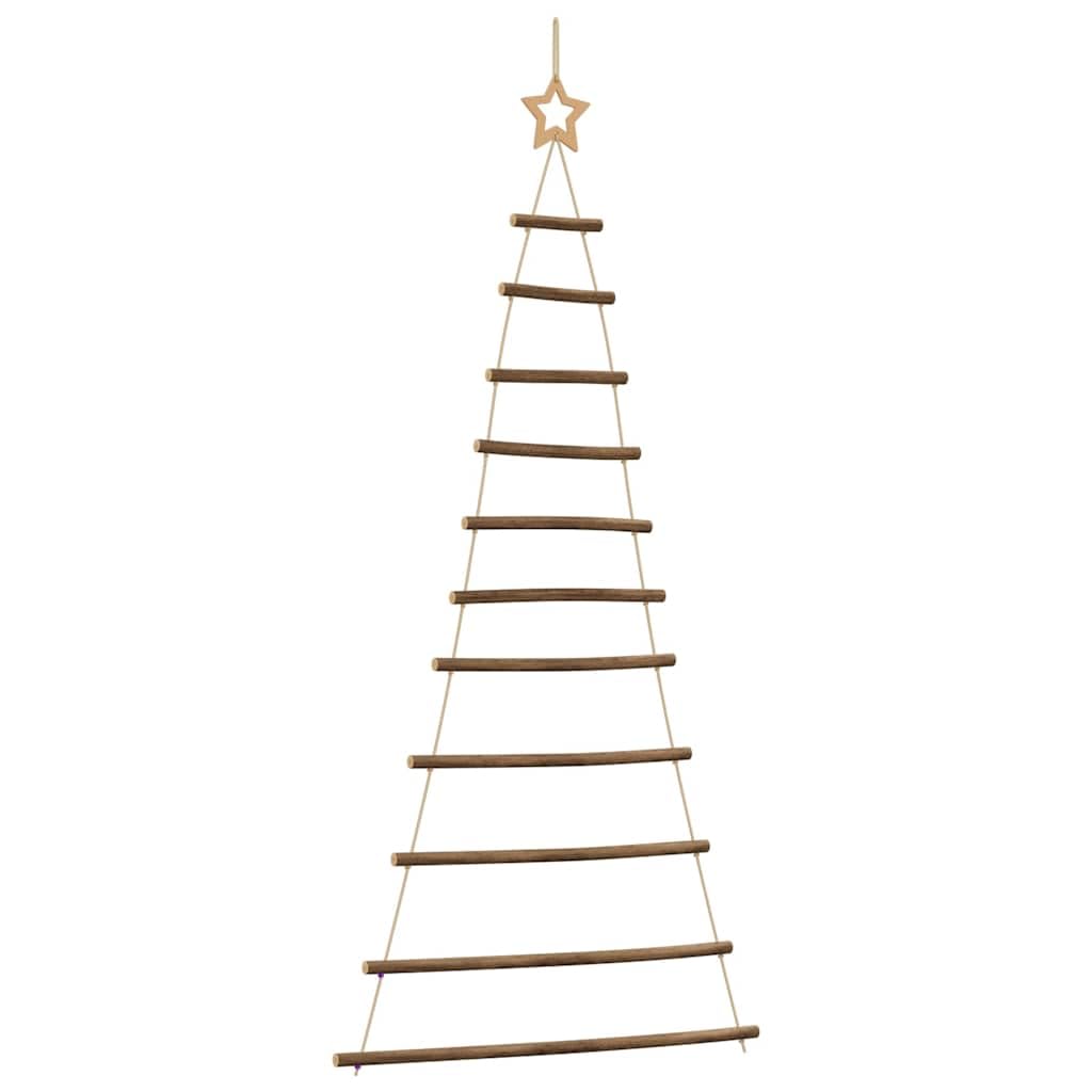 Árbol De Navidad Colgante De Madera Natural con Punta De Estrella, Decoración para Pared y Ventana, Arbol Navidad Colgante, Christmas Tree, 74x150 Cm