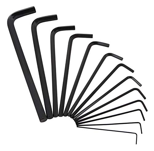 Image of Steelman 13-Piece Long Arm Hex Key Wrench Set, Inch (SAE), Extended Length Driver Shafts for Long Reach, Chamfered Ends, Durable Steel Resists Distortion