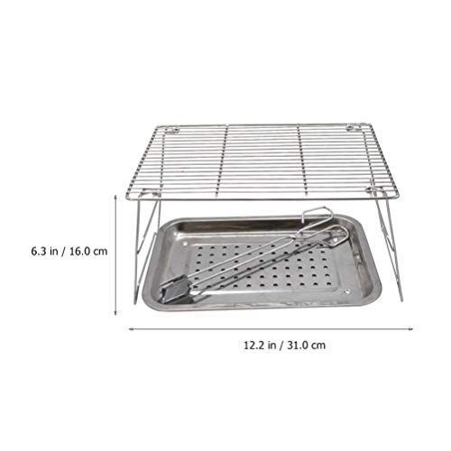 BESPORTBLE 1 Conjunto de Grelha de Cozimento de Metal para Forno de Aço Inoxidável E Grelha de Refri