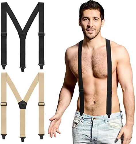 Janmercy 2 Pcs Hidden Suspenders for Men, 1.5"
