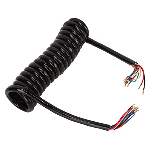 NutriEss Trailer 13 Core Coiled Cable Insulated Sheath Copper 20AWG Power Extension Cable 9.8ft Flexible for Trailers RVs