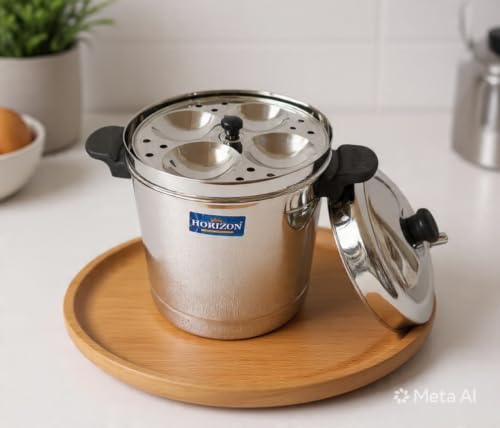 Image of Heavy Duty (2.2 KG) | Stainless Steel Idli Maker | Idli Maker Big Size | 8 Plates | 32 Idlis at a time + 1 mini idli plate free (Gas Stove Compatible)
