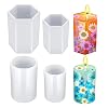 TROYSINC Kerzenform Silikon 4 Pcs Kerzenform Gießform zum Gießen Set,3D zylindrische Kerzenformen,zylindrische,Hexagon…
