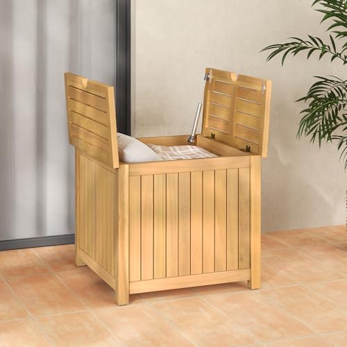 HAPPYGRILL Outdoor Side Table with Umbrella Hole...