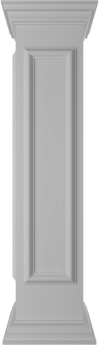 10"W x 48"H Corner Newel Post with Panel, Peaked Capital & Base Trim (Installation kit Included)
