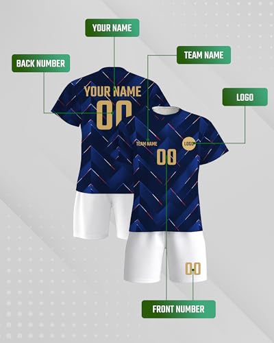 Custom Soccer Jersey with Name Number for Kids Adults, Personalized Football Shirt Pajamas Loungewear Set, Breathable Fan Uniform for 2026 Gameday Tournament, Camisa de Futbol para Hombres Kids. (FR) — view 4
