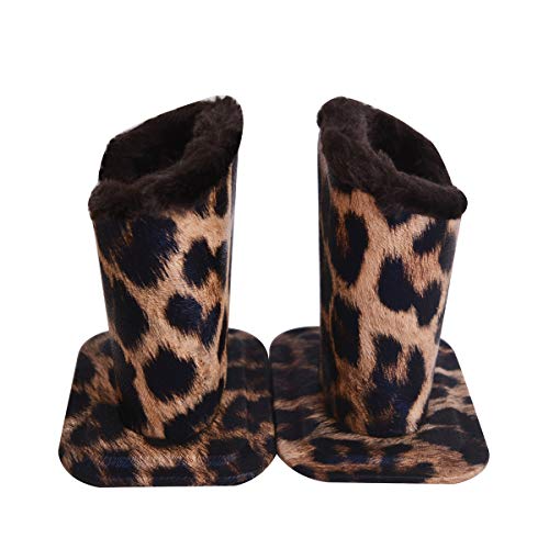 Baitaihem Pack of 2 Plush Lined Eyeglasses Holder Stand Protective Glasses Case For Desks Or Nightstands(Leopard Print-A) - Thumbnail 3
