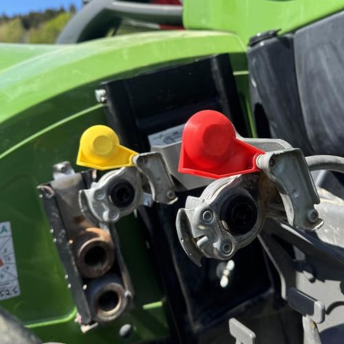 Staubkappe für Kupplungskopf Deckel Rot Gelb Druckluftkopf Ersatzdeckel Standard Kappe LKW Traktor (10er Set (5x Gelb & 5x Rot))