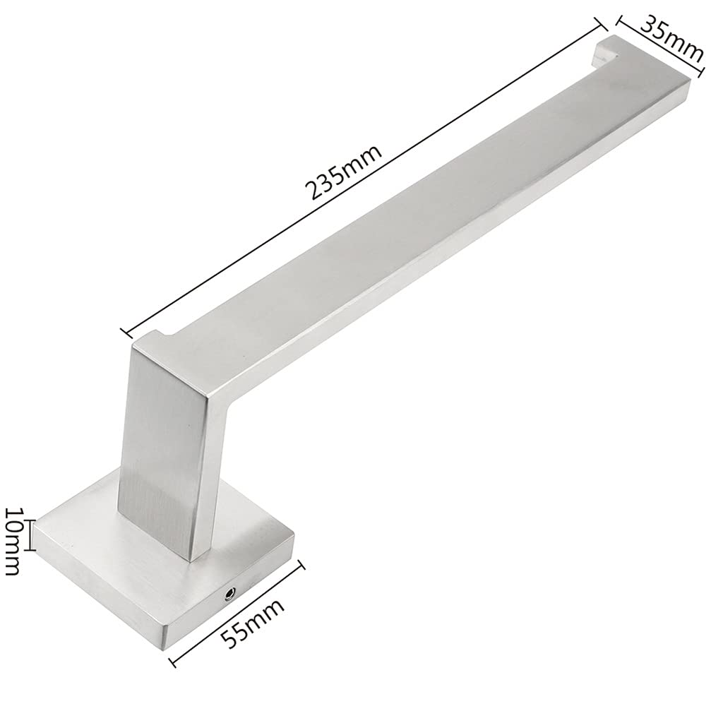WEISSENSTEIN Porta asciugamani verticale da muro 45 cm - Adesivo bagno da parete - Acciaio inox argento