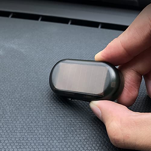 Car Solar Power Simulated Dummy Alarm Warning Anti-Theft Led Flashing Security Light Fake Lamp((2Blue) #TOP6