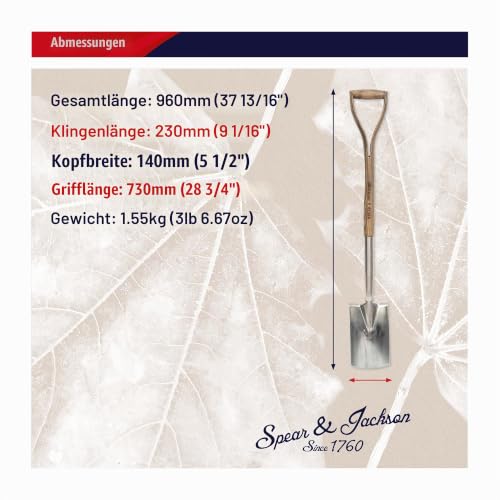 Spear & Jackson 4454BS Damenspaten/Beetspaten aus rostfreiem Edelstahl – Ansicht 6