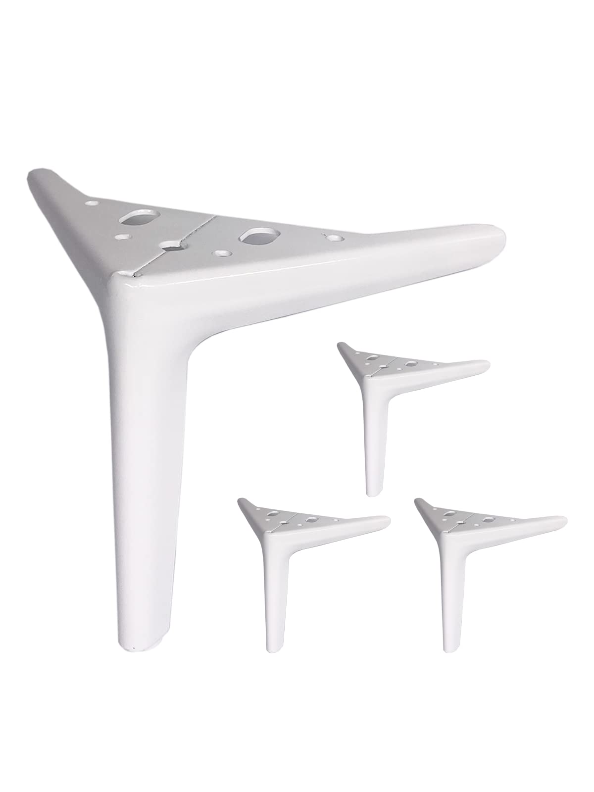 Kaupuar 6 inch Metal Furniture Legs White Cabinet, Dresser,Couch,Sofa Legs Modern Heavy Duty Replacement with Screws (Set of 4)