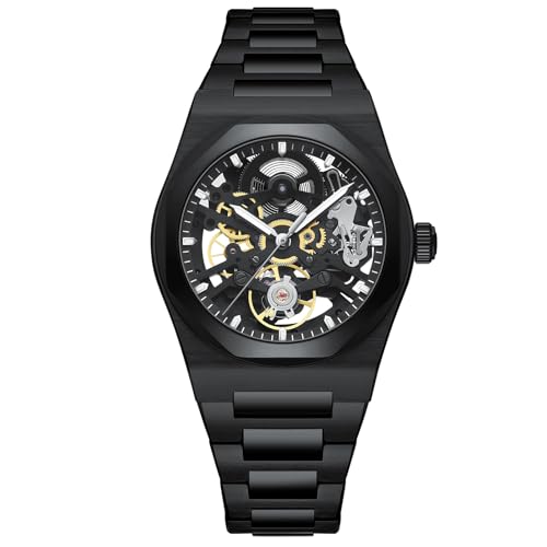 BETTIMER �����Y �������� �X�P���g���f�U�C�� ���������������[�u�����g (38.5mm) 316L �X�e�����X�X�`�[�� 10�C���h�� �������� ���ɋ����T�t�@�C�A�N���X�^���t��, �u���b�N///�z���C�g, �u���X���b�g