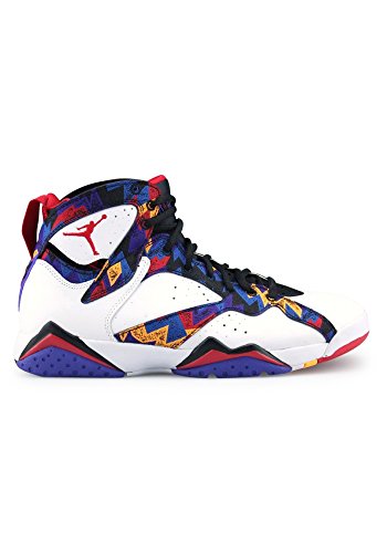 NIKE Air Jordan 7 Retro, Scarpe da Fitness Uomo, Bianco/Rosso/Nero (White Unvrsty Rd Blk Brght CNC), 42 EU