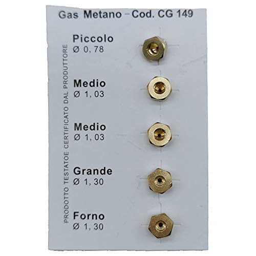 Marel Shop® - Ugelli Cicler Per Cucina Piano Cottura Gas Metano 5 Fuochi 2 Medi Passo 6 Mb Compatibili Con Vari Marchi