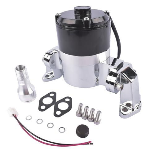 TEKKOAUTO Chrome High Flow Electric Water Pump 35GPM Replacement for Chevy Small Block SBC 283 327 350 400 V8 8010C