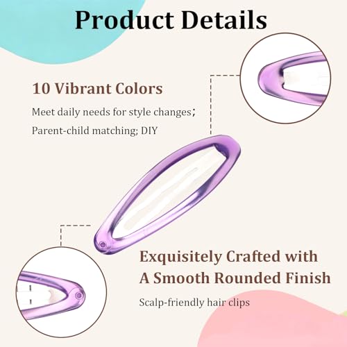 Pinzas para el cabello pequeñas ovaladas planas de metal multicolor para niñas miniatura 6