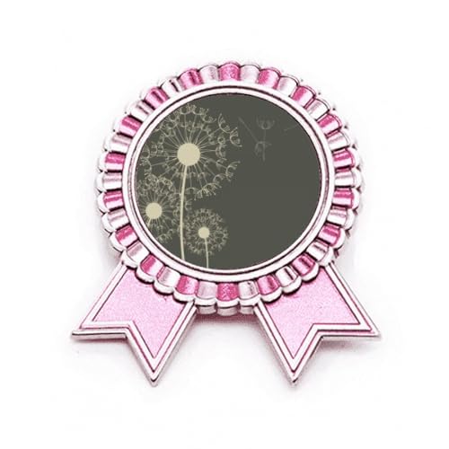 Broche rose pissenlit en métal de taille M au design artistique raffiné