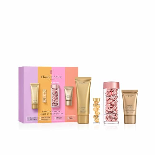 Elizabeth Arden SMOOTH & RENEW Retinol Ceramide Capsules 4-Piece Gift Set anti-aging skincare for smoothing fine lines & wrinkles, luxury gifting for women