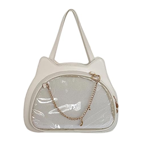 CALANDIS™ Shoulder Bag PU Leather Cute Y2K Clear Ita Bag for Girls Women Birthday Gift White Handbags & Bags