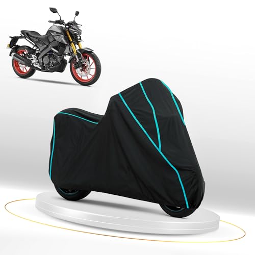 Image of Waterproof Bike Cover for Yamaha MT 15 | Dustproof, UV Heat Resistant & Windproof with Full Bottom Elastic, Heavy Duty Polyester Fabric, Triple Stitched - Black