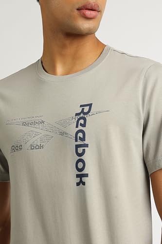 Image of Reebok Men's Casual T-Shirt - Lightweight Breathable Comfortable Regular Fit Half Sleeve Tee for Men | Round Neck Tshirt for Men Soft Tshirt