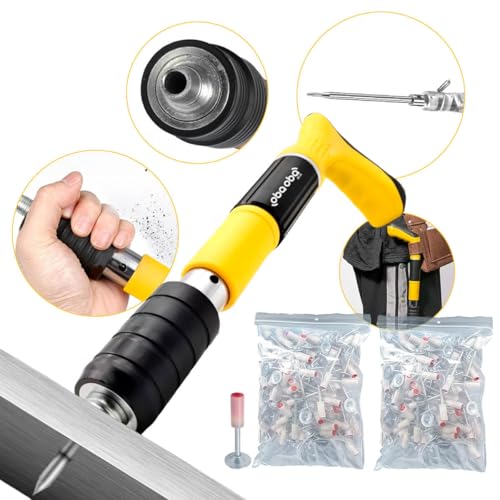 Pistola de Fixação Finca Pino Profissional – 220 Pregos, Kit Completo com Equipamentos de Segurança