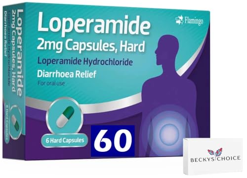 60 Anti Diarrhea Loperamide 2mg Capsules (10 Packs - 6 Capsules Each) Fast-Acting Anti Loose Motion Instant Diarrhoea Relief Tablets