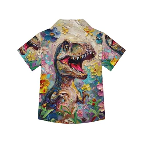 PinUp Angel Funky Casual Hawaiian Shirt Kids Boys Girls Art Oil Painting Animal Pattern Short Sleeve Unisex Beach Shirt2