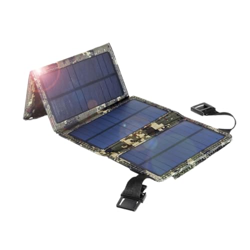 MOTHNUR Panel Solar Plegable de 10W para Exteriores Cargador Solar Portátil Puerto USB Batería Externa para Móviles y Actividades al Aire Libre