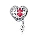Charm a forma di animale, in argento Sterling 925, con ciondolo a forma di cuore, con ciondolo a forma di cuore, per Natale e Ringraziamento e Argento, colore: Ciondolo a forma di puzzle., cod. BS-339