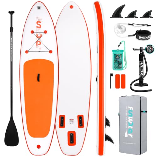 Image of FunWater Inflatable Ultra-Light Stand Up Paddle Board for All Skill Levels with Premium SUP Paddleboard Accessories,Non-Slip Comfort Deck for Youth & Adults