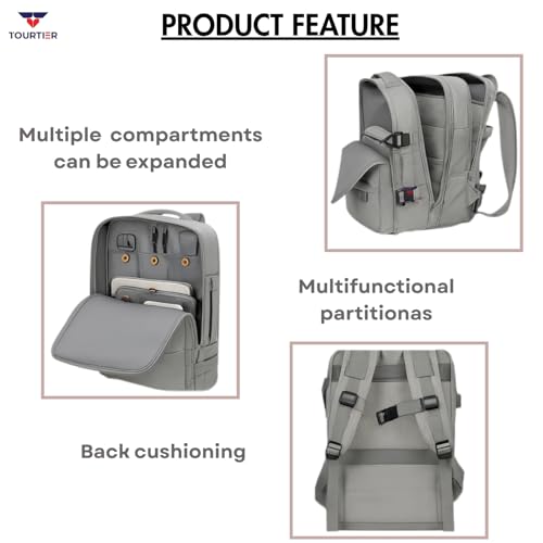 Image of Expandable Laptop Backpack with USB Charging Port, 15.6-Inch Travel & College Bag for Men & Women