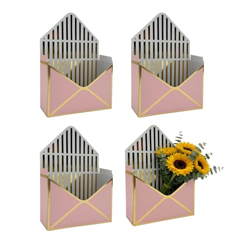 Florist Bouquet Envelope Boxes, Bouquet Folding Gift Packaging Basket, 4-Piece Flower Envelope Boxes, For Valentines Day Mothers Day Wedding Birthday Party Favors