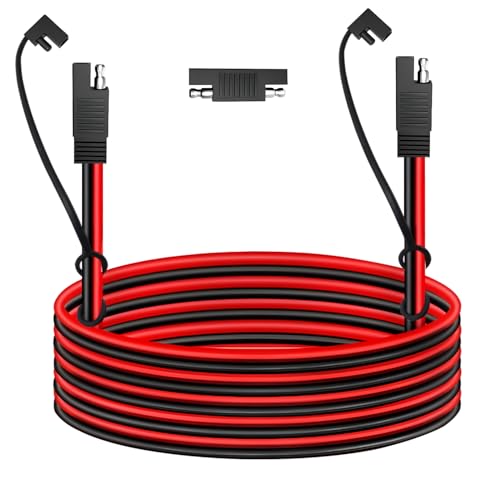 Image of LANMINGLEL 18AWG SAE Extension Cable, Battery Tender Extension Cable, with SAE Polarity Reverse Adapter, Solar Panel Plug, for Solar, Automotive, RV, Motorcycle Cars Tractor. 6.56F