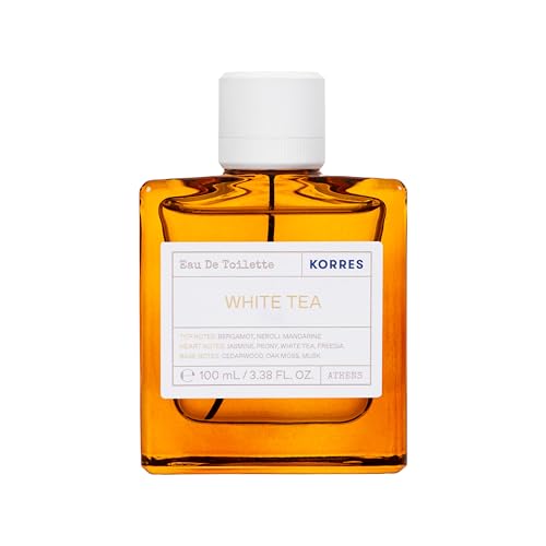 KORRES White Tea Eau de Toilette da donna, profumo floreale e fresco da donna, con delicato profumo di gelsomino, vegano, taglia grande, 100 ml