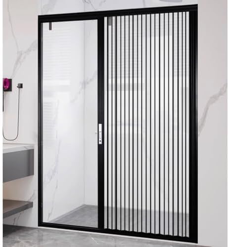 Transparent Crystal Panel Folding Sliding Door, Acrylic Locking Invisible Accordion Doors for Bathroom Partition, Clear Room Divider