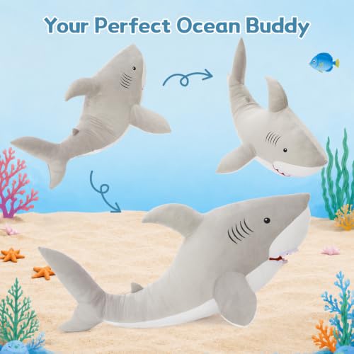 Image of MorisMos Giant Shark Stuffed Animal, 47 inch Large Shark Plush