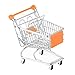 MagiDeal Mini Shopping Cart Basket,Shopping Cart for Kids,Supermarket Metal Handcart Toy,Mini Supermarket Storage Toy,Supermarket Toy, Orange