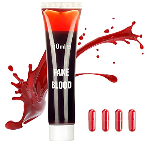 Fake Blood Face Halloween Makeup - …