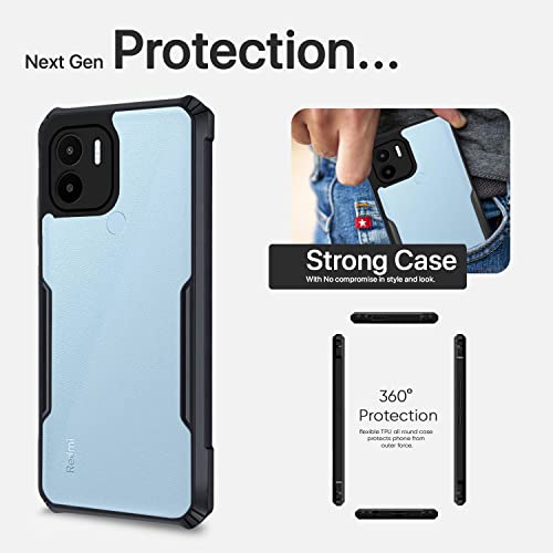 Image of Pikkme Poco C51 / Redmi A1 Plus /Redmi A2 Plus /Poco C50 Back Cover | Crystal Clear Transparent Back | Ultra Hybrid | Full Camera Protection | Raised Edge | Bumper Back Case (Black)